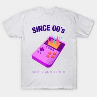 Since 2000s Gamer and Proud - Gamer gift - Retro Videogame T-Shirt